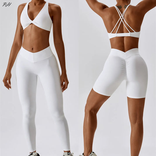 Summer Seamless Yoga Set Workout Outfits Women