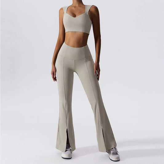 2 Pieces Flared Bottoms Vest Set