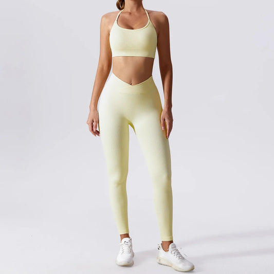 Seamless Ribbed Gym Set