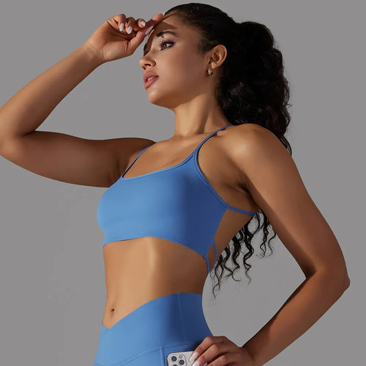 Crisscross Back Sports Push Up Bra