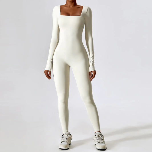 Women's Tracksuit Jumpsuit Sportswear Long Sleeved Yoga Suit
