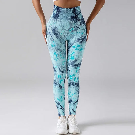 WinterSeamless Yoga Leggings Women Tie Print Legging