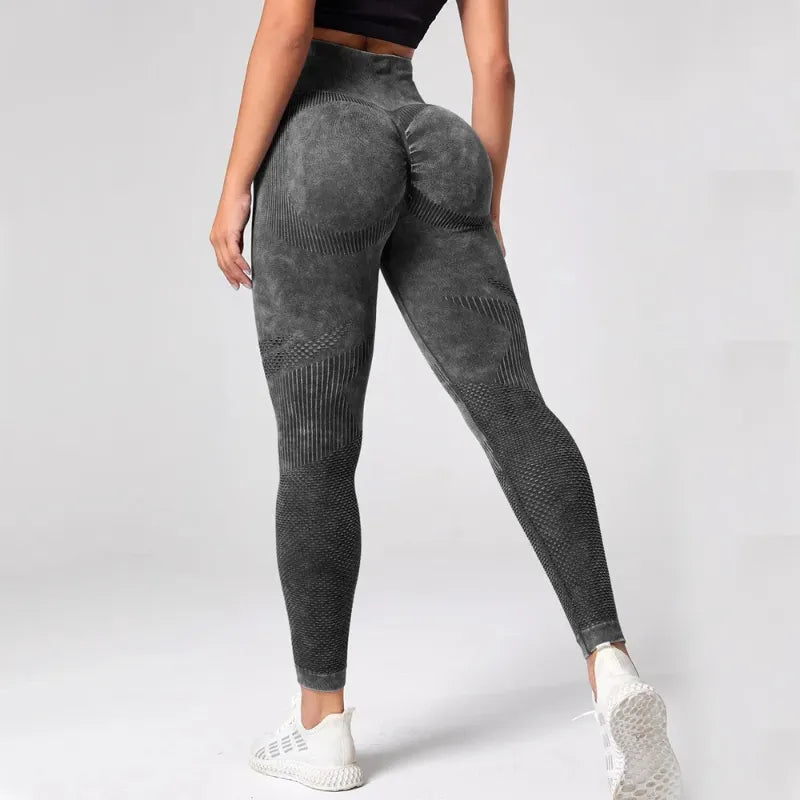 Women Leggings Knit Yoga Pants Bubble Butt Push Up