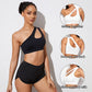 Women Sports Bra Push Up Fitness Bras One Shoulder