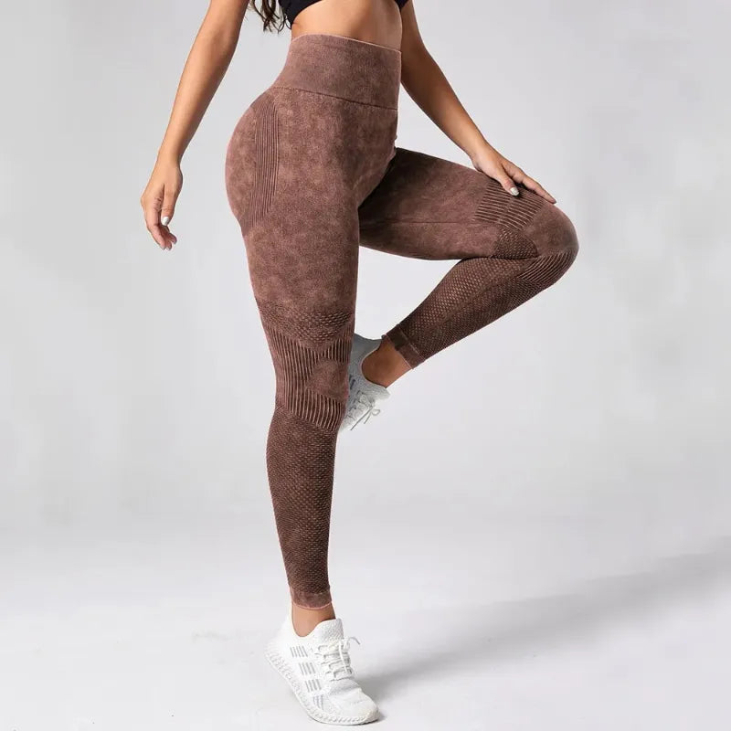 Women Leggings Knit Yoga Pants Bubble Butt Push Up
