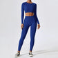 Ribbed Yoga Set Women Workout Sportswear Gym