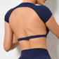 Hollow Beauty Back Crop Top Short Sleeve Yoga Shirt