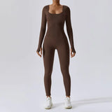 Yoga Set Seamless Yoga Suit Solid One Piece Sexy Jumpsuit