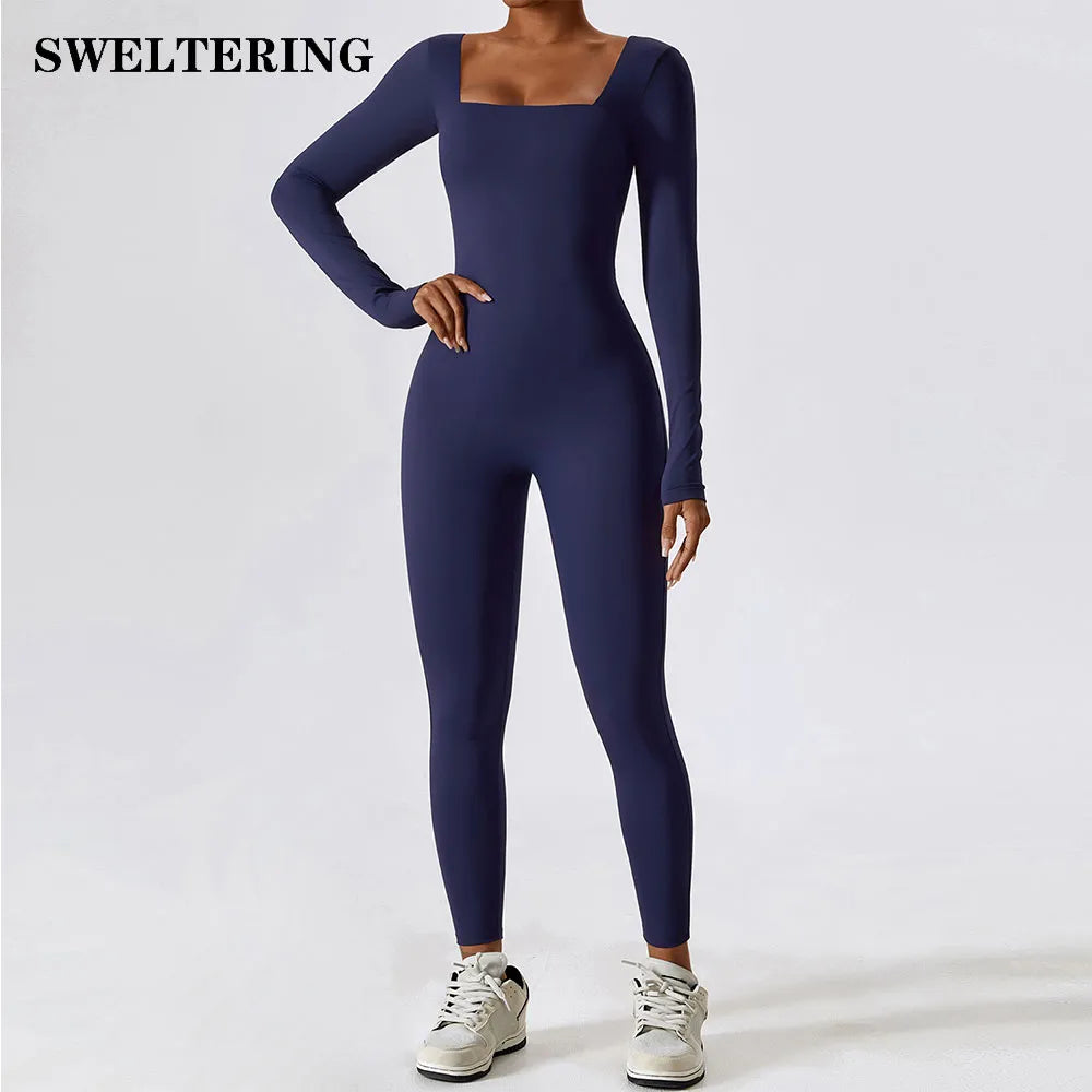 Women's Tracksuit Jumpsuit Sportswear Long Sleeved Yoga Suit