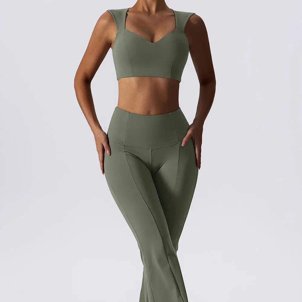 2 Pieces Flared Bottoms Vest Set