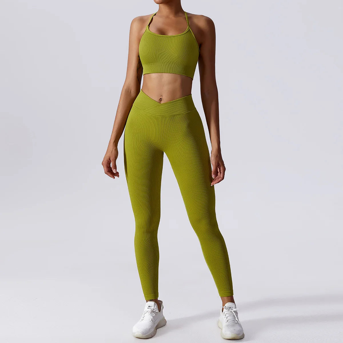 Seamless Ribbed Gym Set