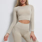 Women Seamless Striped Leggings High Waist Scrunch