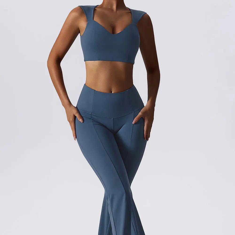 2 Pieces Flared Bottoms Vest Set