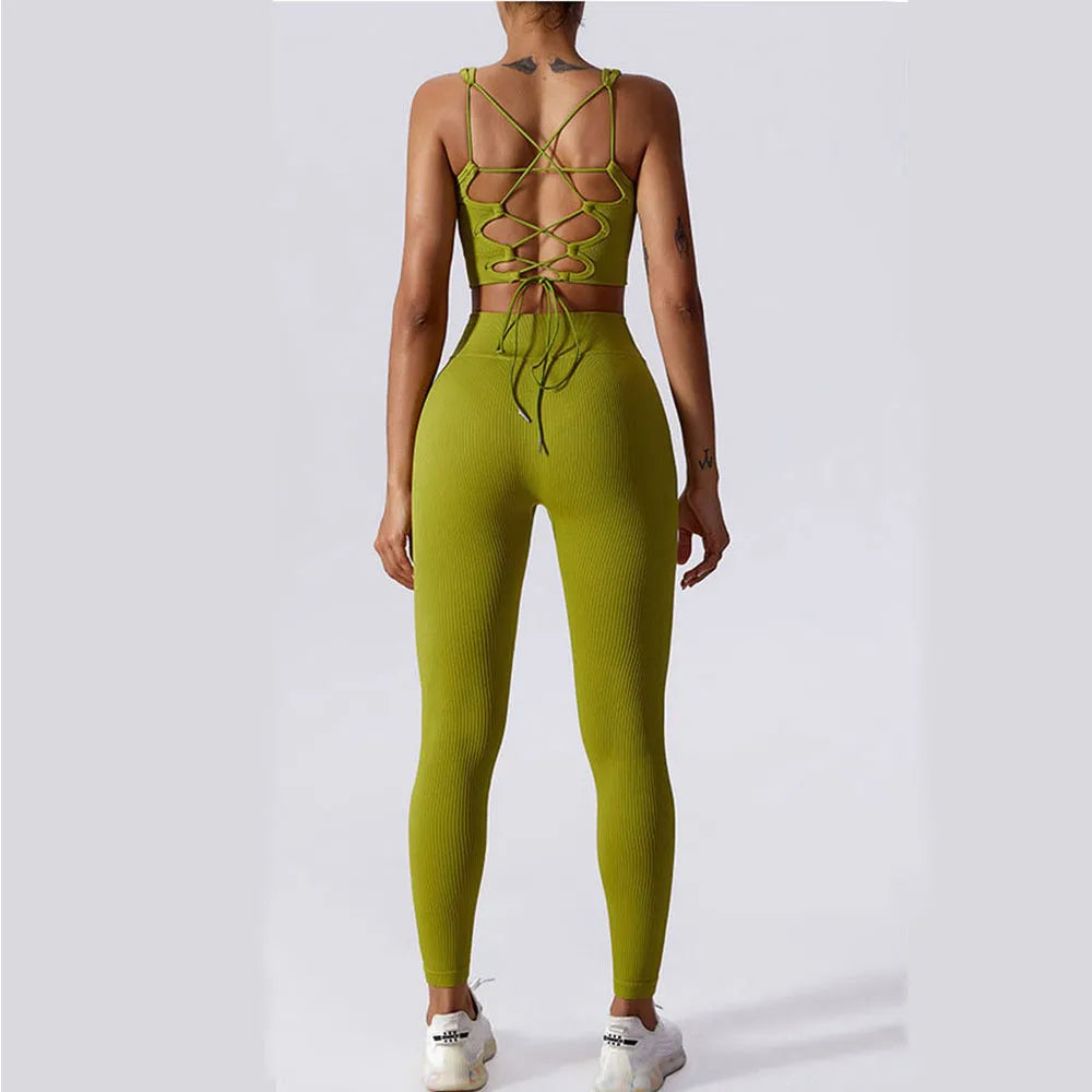 Seamless Ribbed Gym Set
