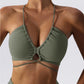 Sexy Gym Top Women Crease Sports Bra Running Back