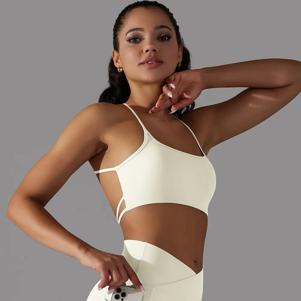 Crisscross Back Sports Push Up Bra