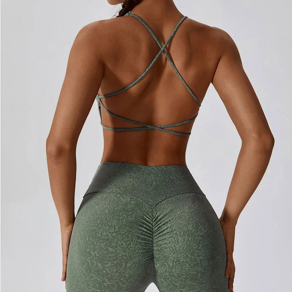 Women Fitness Yoga Bras Printing Sports Bras Nylon