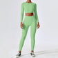 Ribbed Yoga Set Women Workout Sportswear Gym