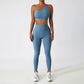 Women Seamless One Shoulder Yoga Set Sexy Sports Bra