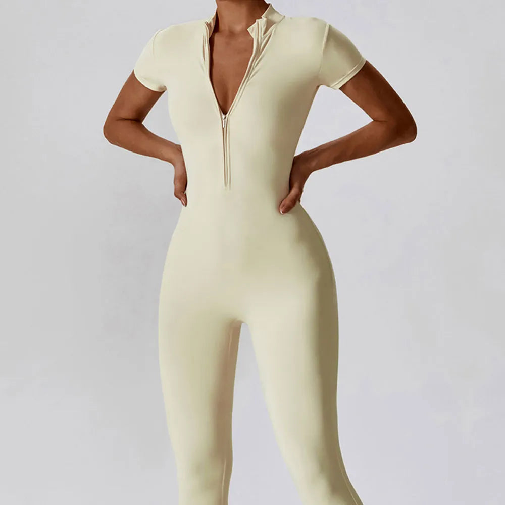 Yoga Set Women's Jumpsuits One-Piece Suit Zipper