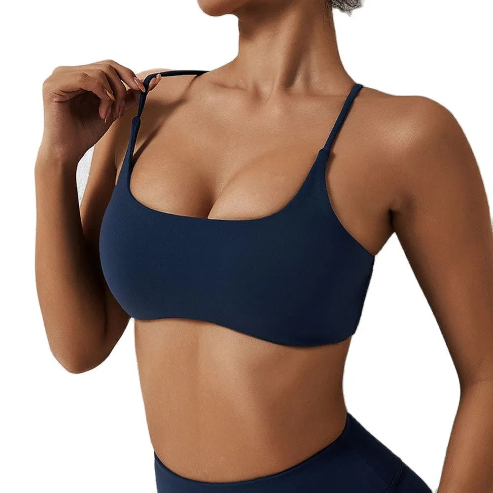 Ladies Sports Bra Sexy Criss Cross Straps Back High