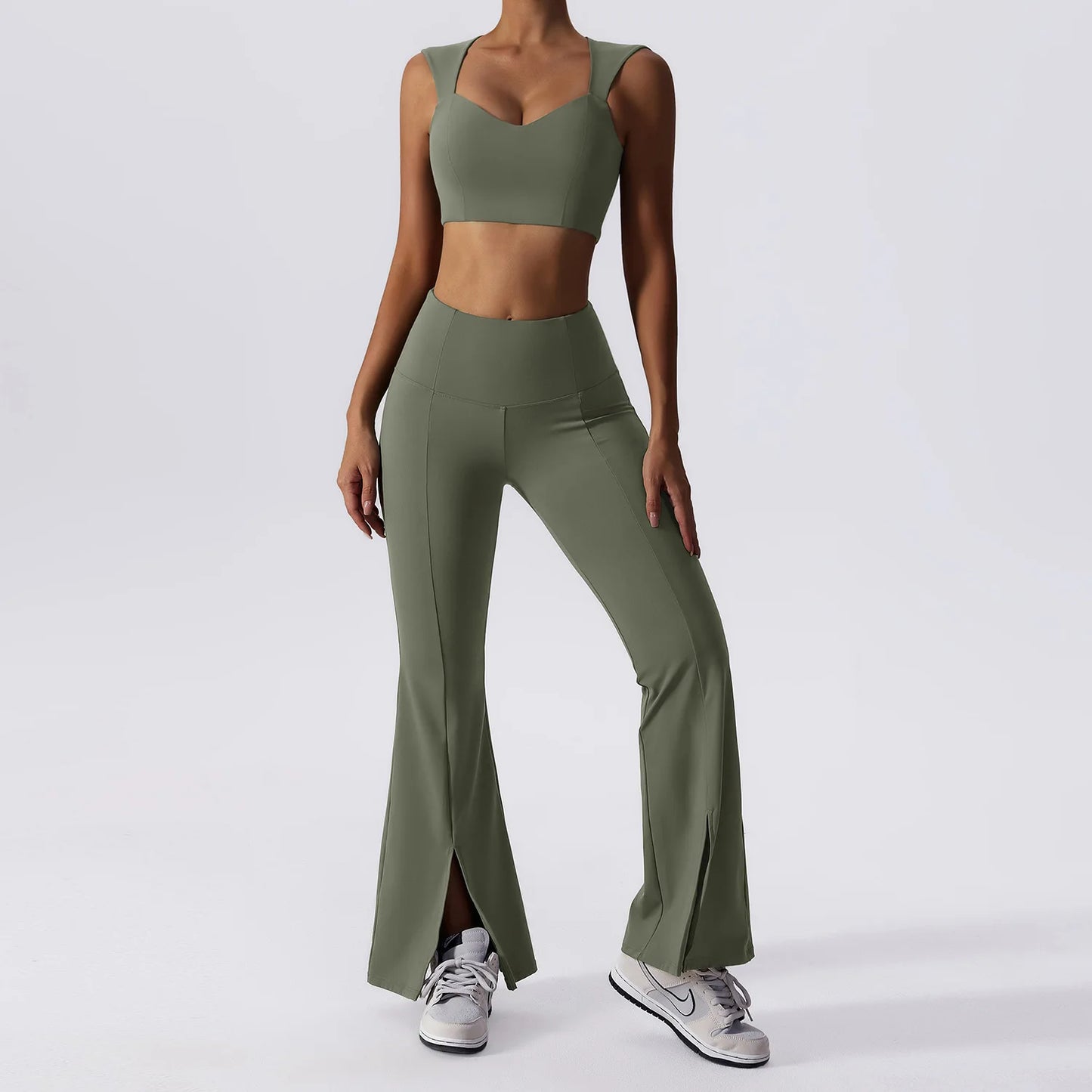 2 Pieces Flared Bottoms Vest Set