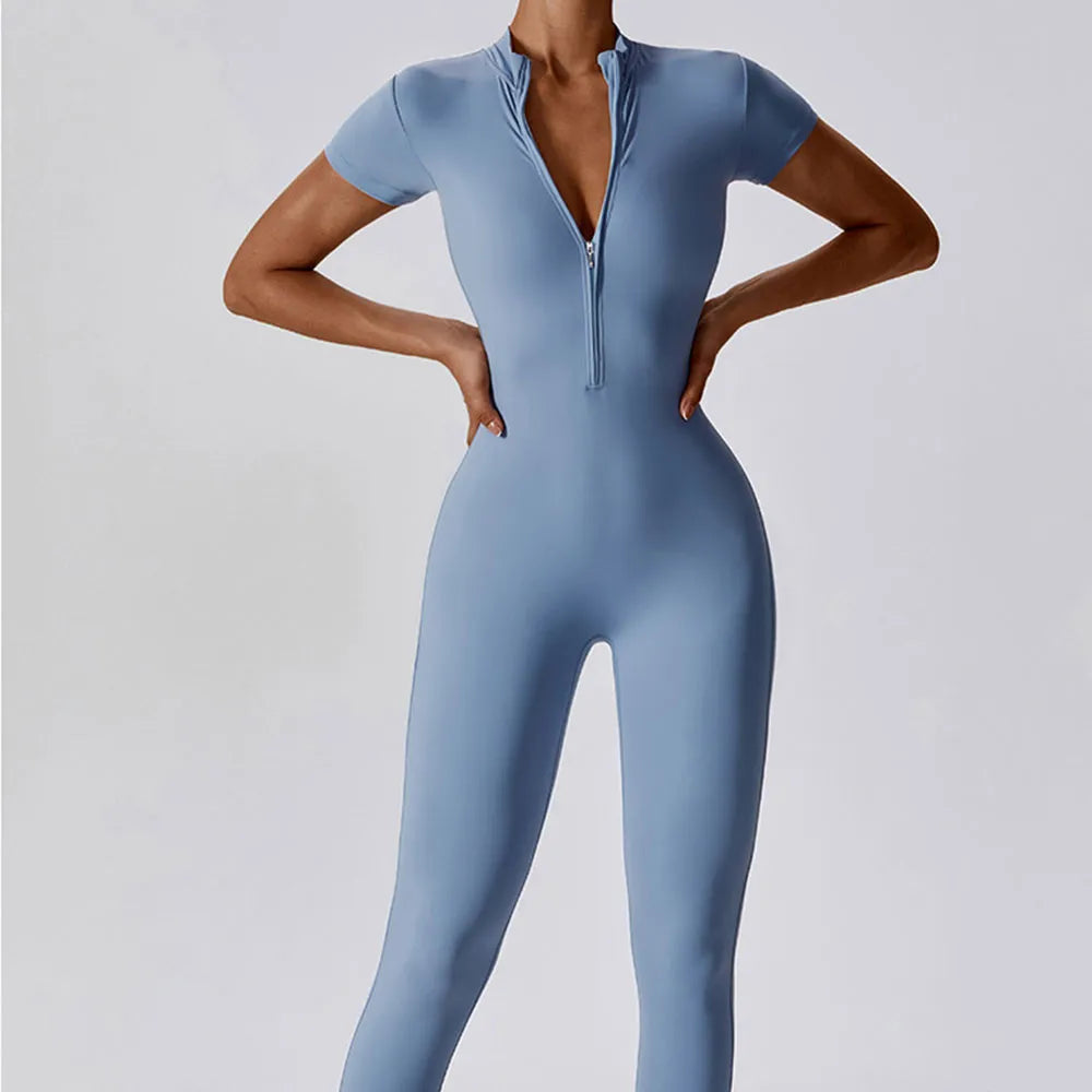 Yoga Set Women's Jumpsuits One-Piece Suit Zipper