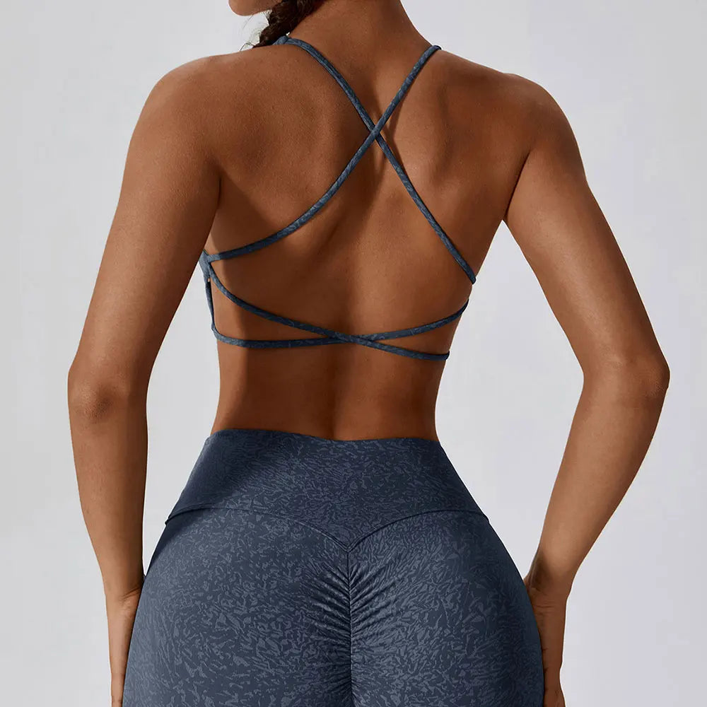 Women Fitness Yoga Bras Printing Sports Bras Nylon