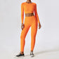 Ribbed Yoga Set Women Workout Sportswear Gym