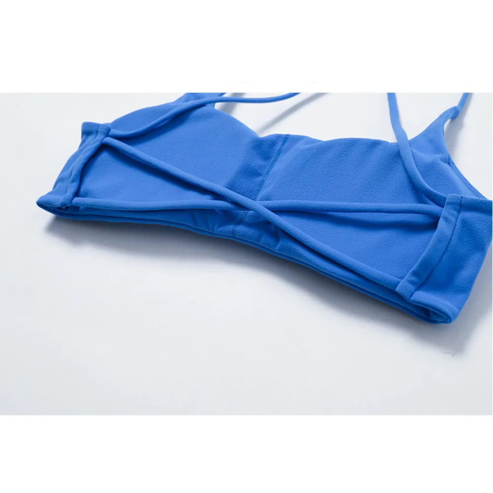 Ladies Sports Bra Sexy Criss Cross Straps Back High