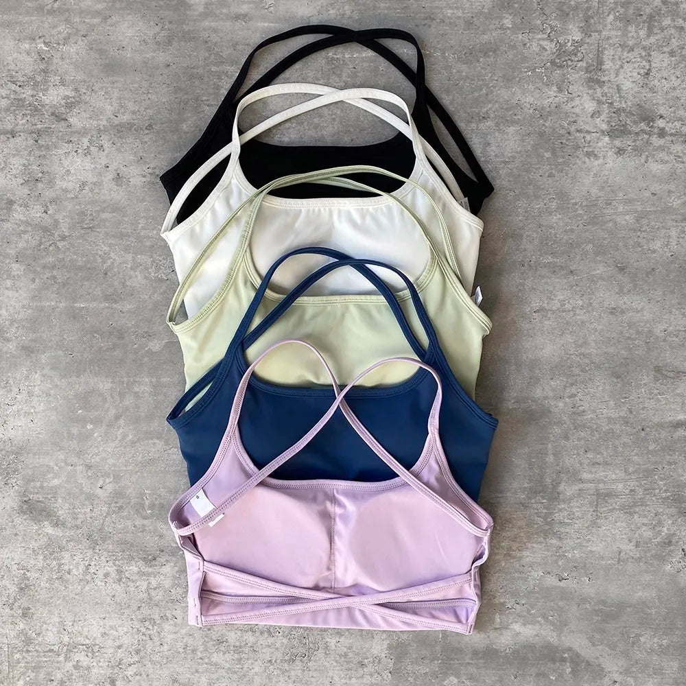 Women Cross Strap Sports Bra Beauty Back Yoga Bras