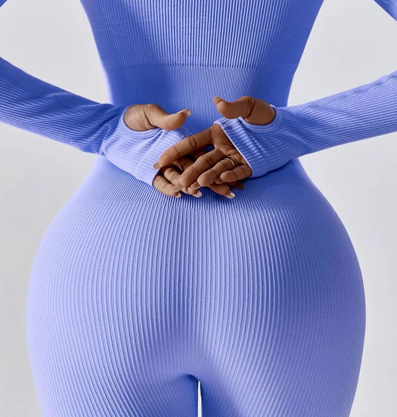 Yoga Set Seamless Yoga Suit Solid One Piece Sexy Jumpsuit