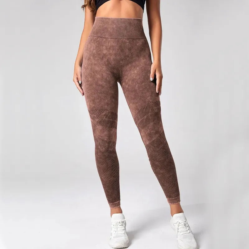 Women Leggings Knit Yoga Pants Bubble Butt Push Up