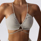 Sexy Gym Top Women Crease Sports Bra Running Back