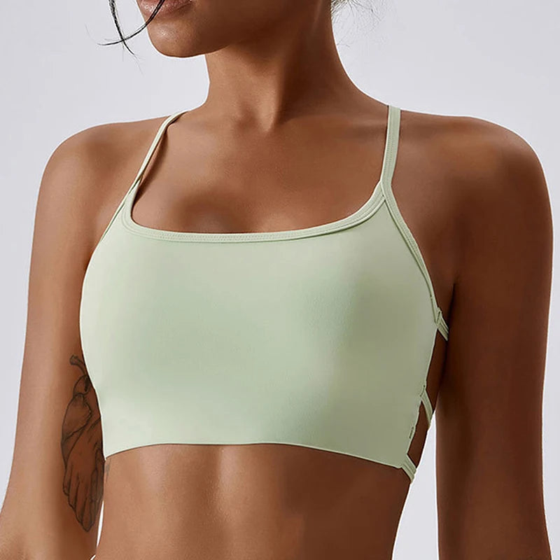 Women Cross Strap Sports Bra Beauty Back Yoga Bras