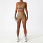 Women Seamless One Shoulder Yoga Set Sexy Sports Bra