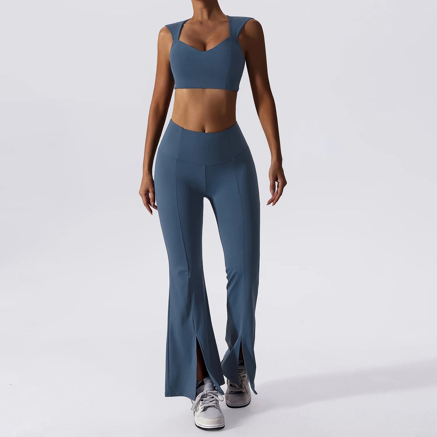 2 Pieces Flared Bottoms Vest Set