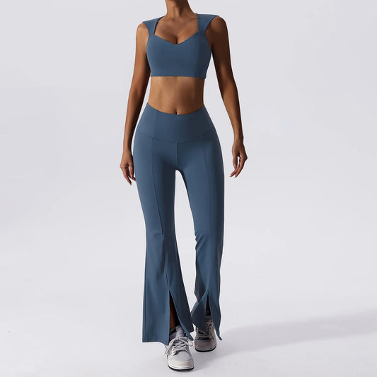 2 Pieces Flared Bottoms Vest Set